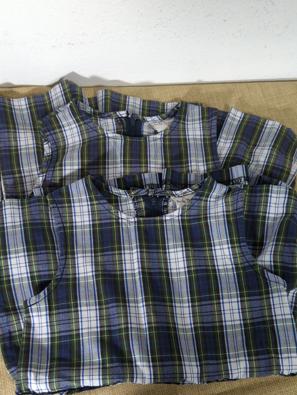 Becky Thatcher Elderwear Uniform Dress Plaid - Bl/Gr Little Girls Size 4 X 2